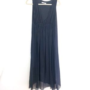 NWOT Sheer Tempo Paris Navy lined dress